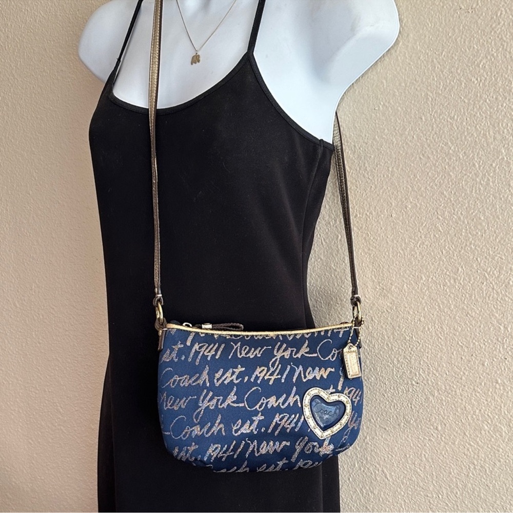 Rare Coach 45650 Poppy Signature Script CrossbodySwingpack w/small coin purse - Picture 1 of 16